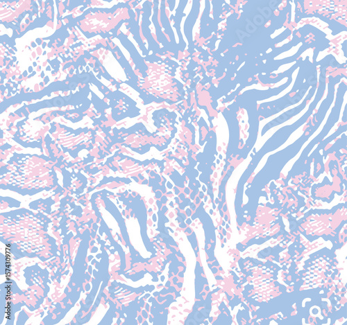 Wild safari animal seamless pattern collection. Vector leopard, cheetah, tiger, giraffe, zebra, snake skin texture set for fashion print design, fabric, textile, wrapping paper, background, wallpaper