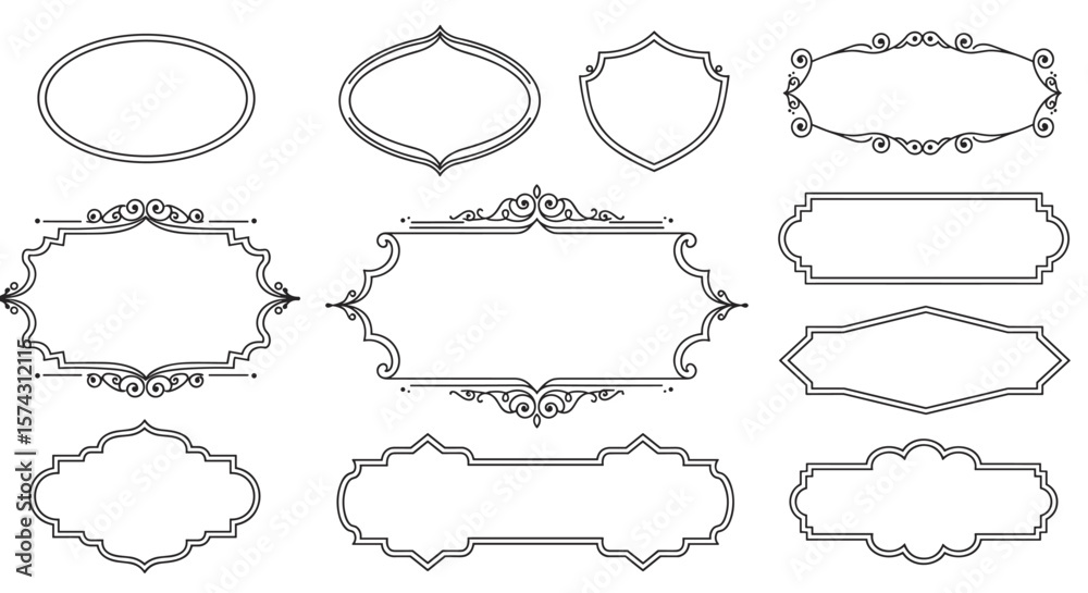Collection of elegant decorative ornamental frames and borders in various vintage and classic styles, perfect for design. Collection of elegant decorative ornamental frames and borders in various vintage and classic styles, perfect for design.