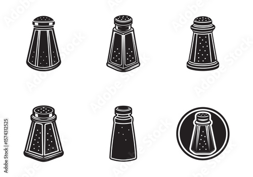 salt shaker icon silhouette vector illustration
