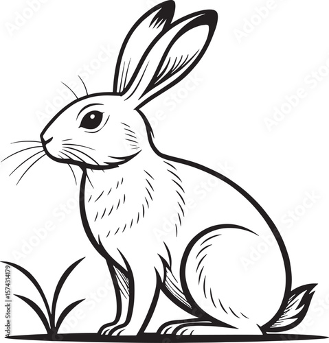 Rabbit sitting in grass bunny hare