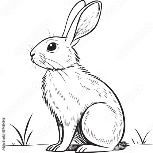 Rabbit sitting in grass bunny hare