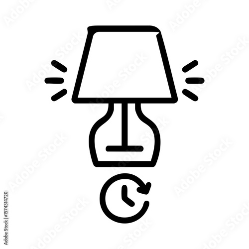 Night lamp with timer icon for restful bedtime routine and healthy sleep setup