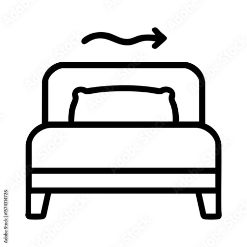 Bed with airflow icon for clean sleep environment and recovery comfort zone