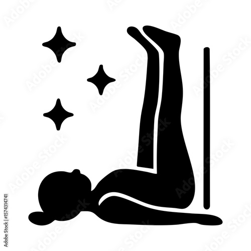 Legs up the wall pose icon for relaxation blood flow and nervous system reset