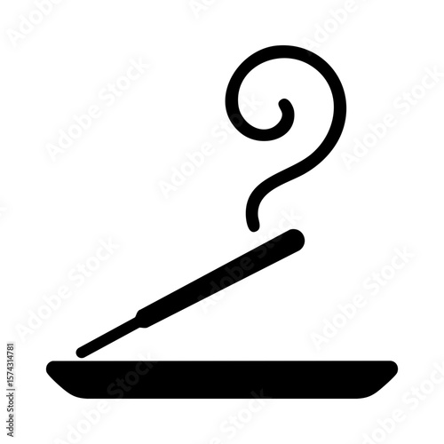 Incense stick burning with swirling smoke symbolizing calmness and sensory focus