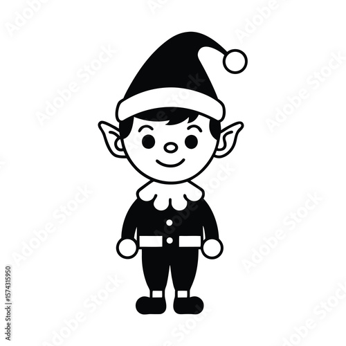 cute Christmas elf cartoon illustration