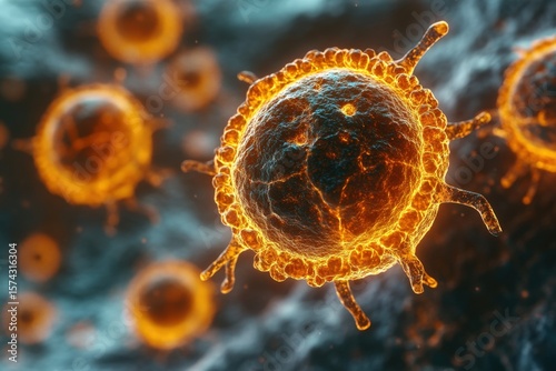 NET Cancer cells under microscope