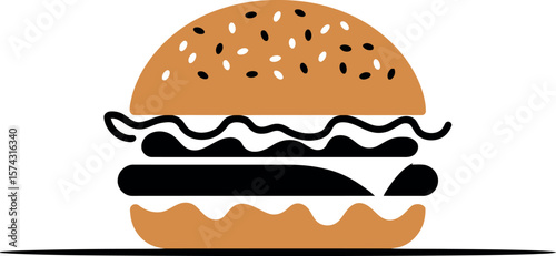 Delicious burger illustration vector graphic design for food restaurant fast food and takeaway 95