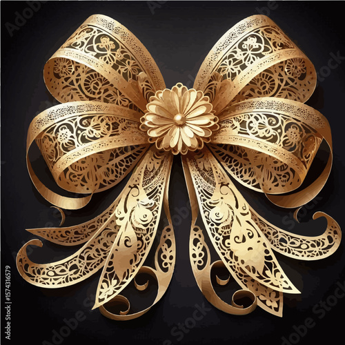 golden ornament on black background