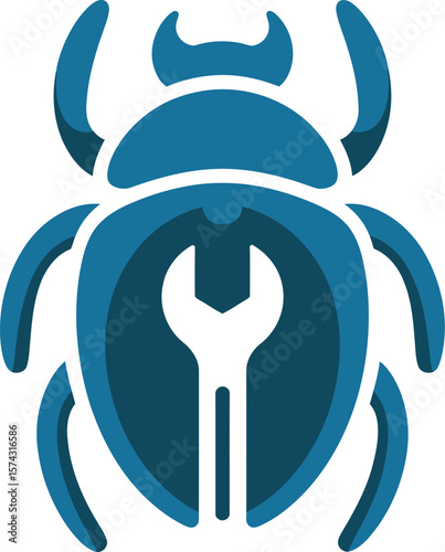 Bug repair service logo design for software maintenance and technical support company icon graphic vector