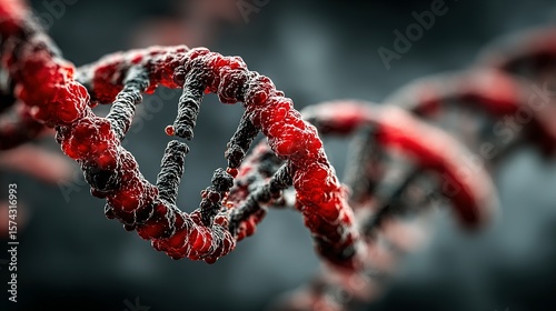 Close-up view of a detailed double helix structure.