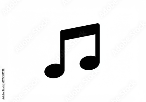 Black musical eighth note symbol isolated on a clean white background