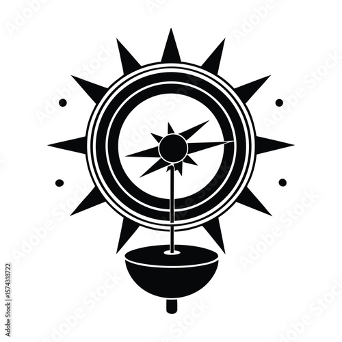 Magnetometer silhouette vector illustration