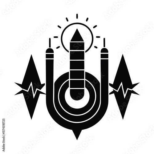 Magnetometer silhouette vector illustration