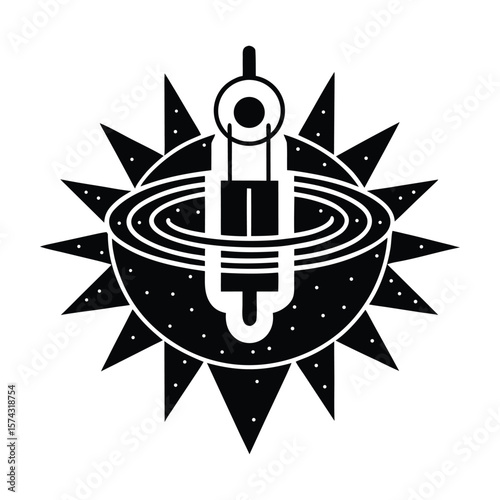 Magnetometer silhouette vector illustration