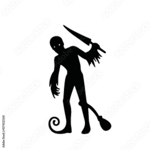 Set of halloween silhouettes black icon and character. Vector illustration. Isolated on white background
