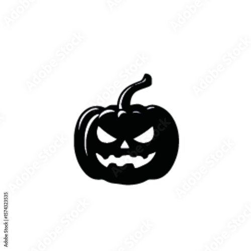 Set of halloween silhouettes black icon and character. Vector illustration. Isolated on white background