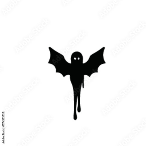 Set of halloween silhouettes black icon and character. Vector illustration. Isolated on white background