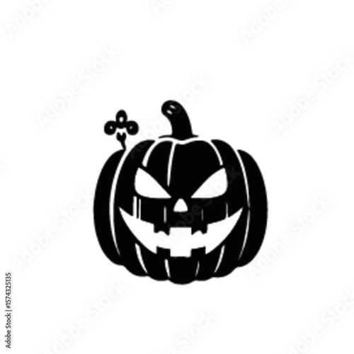 Set of halloween silhouettes black icon and character. Vector illustration. Isolated on white background
