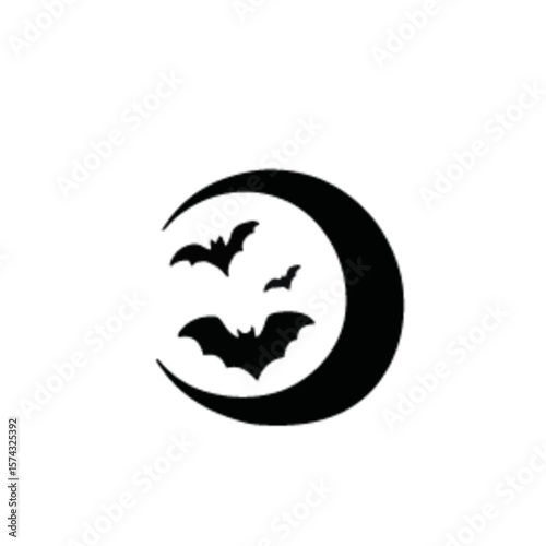 Set of halloween silhouettes black icon and character. Vector illustration. Isolated on white background