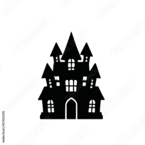 Set of halloween silhouettes black icon and character. Vector illustration. Isolated on white background