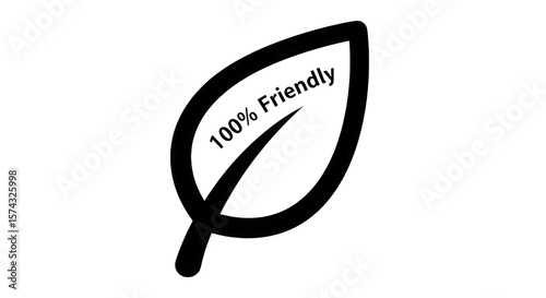 Leaf symbol with text isolated on a transparent background