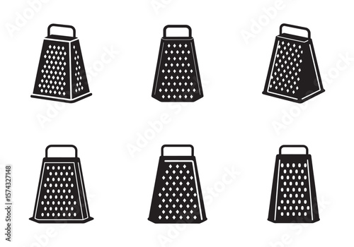 set of grater icon silhouette vector illustration