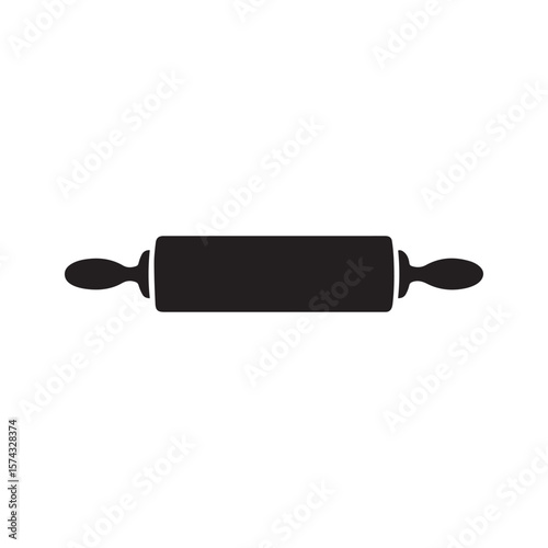 Kitchen Rolling Pin Vector Icon Silhouette Sign Symbol