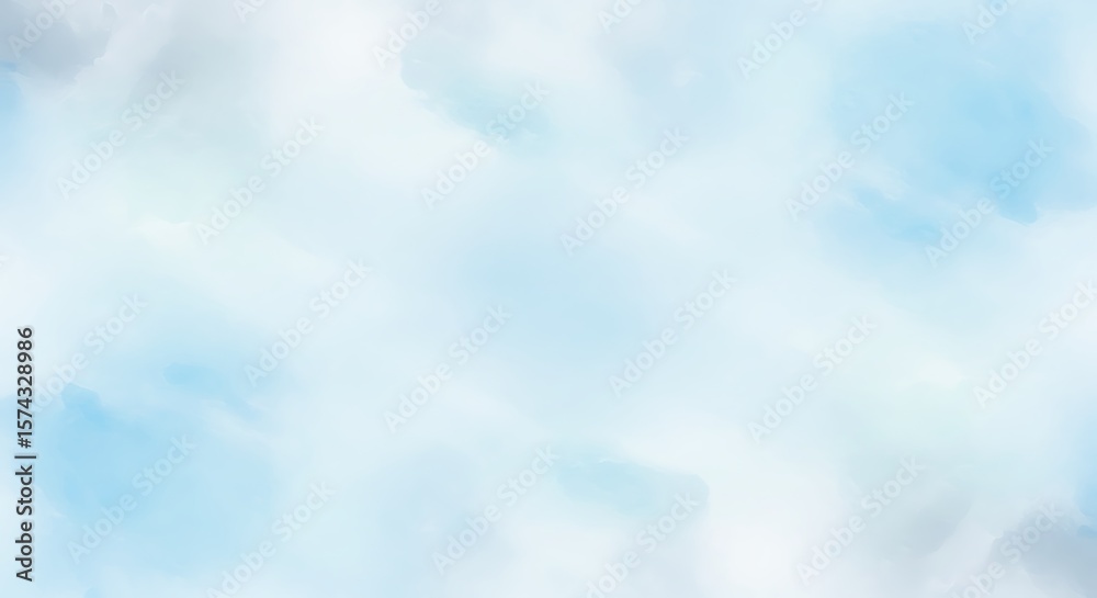 Fototapeta premium Soft Blue and White Watercolor Cloud Background Texture