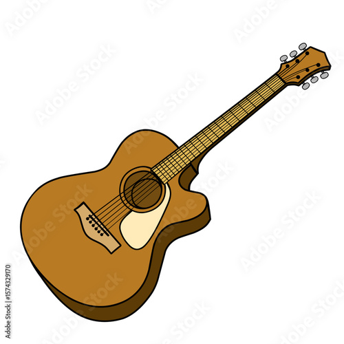 acoustic guitar isolated on white