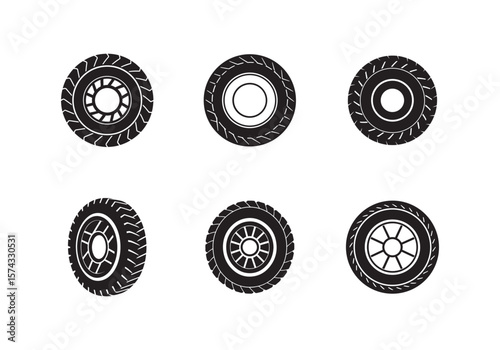 tire tread icon silhouette vector illustration