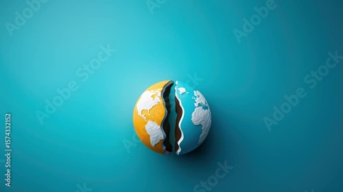 Global air pollution impact earth shown by split globe with pm 2.5 affecting air quality and environment damage symbolized by