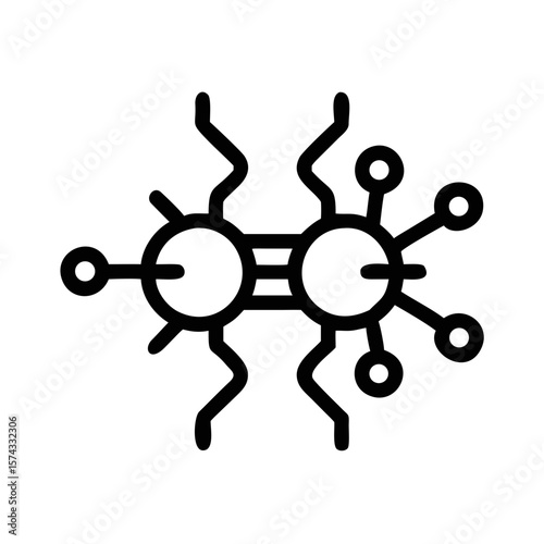 Highly stylized silhouette of a single cell vector design for science and healthcare
