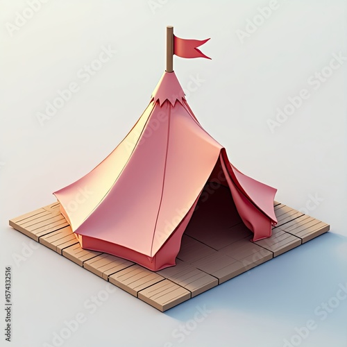 Cozy Teepee Glamping Tent on Wooden Deck for Outdoor Living