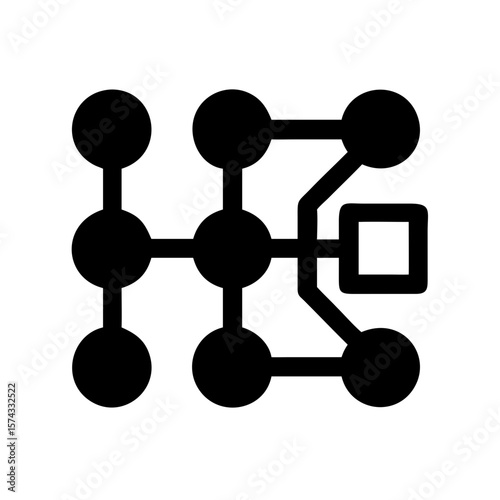 Simple interconnected grid silhouette vector design with futuristic sleek ai aesthetics