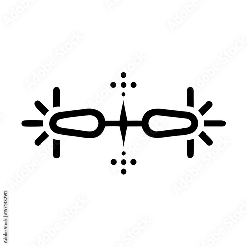 Sleek minimalist silhouette of a quantum bit q symbol in simple design