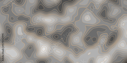Abstract topographic map contour, gray background and color wave lines pattern texture. geographic contour map grid backdrop paper texture. terrain path isolated on a background.