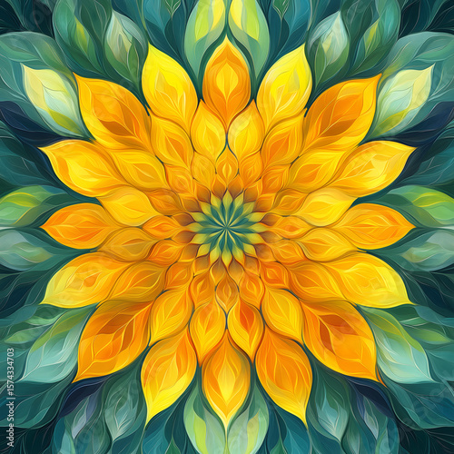 Wallpaper Mural A vibrant flower with intricate petals creates a mesmerizing kaleidoscope effect in vivid colors. Torontodigital.ca