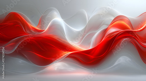 Wallpaper Mural Smooth red and white abstract waves flow seamlessly in a dynamic, fluid pattern. Torontodigital.ca