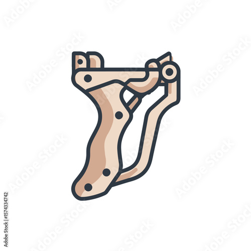 Handheld slingshot aims targets recreational isolated white