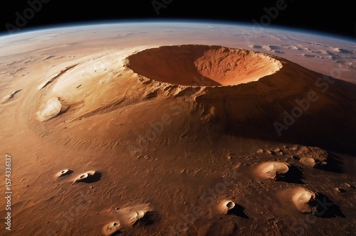 Wallpaper Mural Olympus Mons on Mars – Highest Volcano in the Solar System in Ultra HD Torontodigital.ca