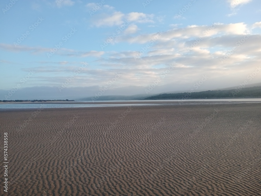 Fototapeta premium sandy riverbed after high tide on the