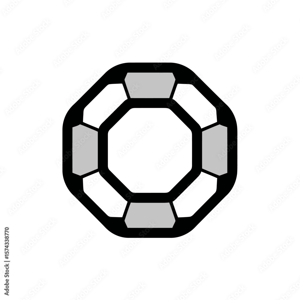Obraz premium Geometric form shows octagon shape pattern white backdrop