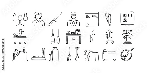 Comprehensive Medical and Surgical Line Icon Set for Healthcare Design Projects on transparent background mega set medical surgical line icons perfect wide range healthcare related design