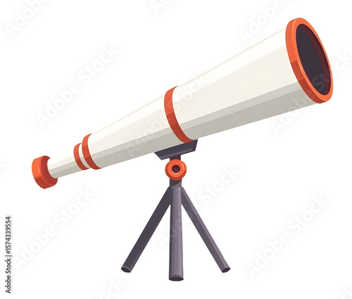 Modern astronomical telescope illustration inspires wonder for celestial exploration