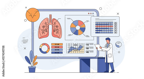 Medical Data Visualization Presenting Lung Health Analytics and Research Findings in a Digital Healthcare Environment