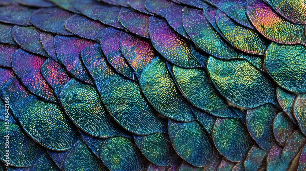 Fototapeta premium Close-up iridescent scales