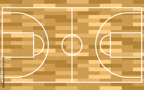 Simple Clip Art of Basketball Court