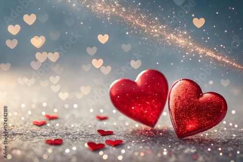 red hearts background
