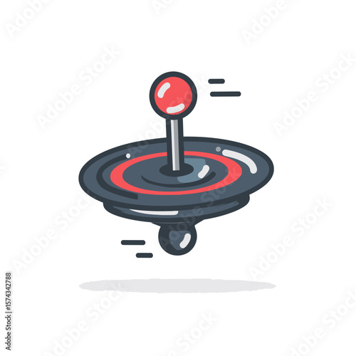 Spinning whirligig rotates in minimalist scene detailed motion